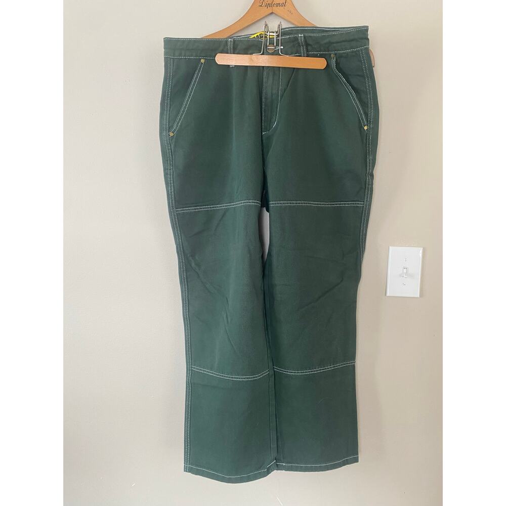 Butter Very Baggy Pants Green Workwear Double Knee Drawstring Mens 34